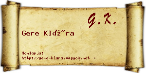 Gere Klára névjegykártya