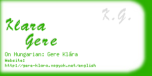 klara gere business card